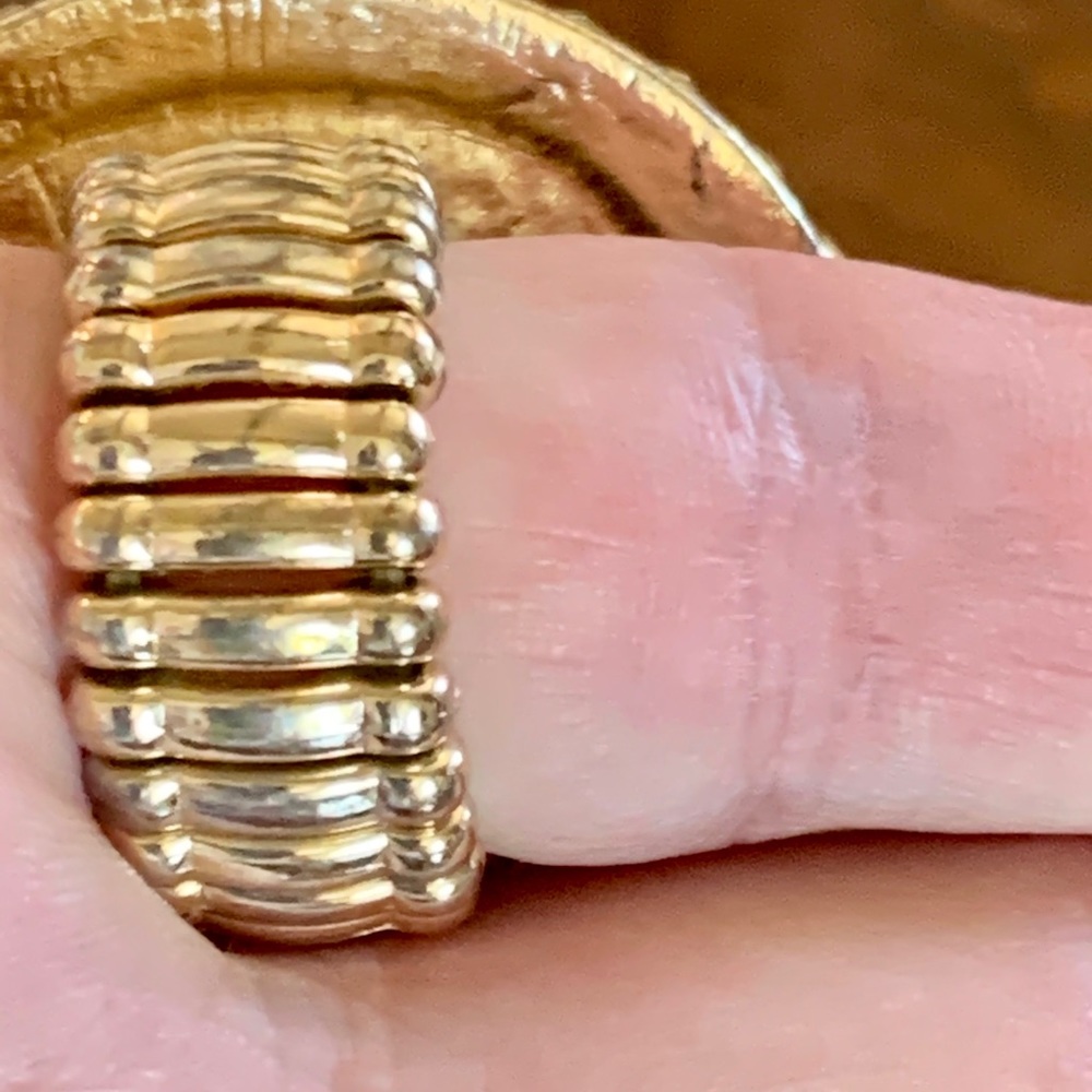 Cocktail opalescent ring with crystals adjustable - Picture 4 of 7